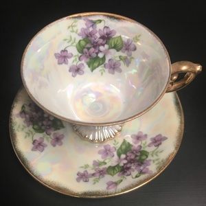 Vintage Ucagco February Violet Cup & Saucer